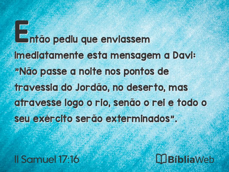 II Samuel 17:16 em imagem para compartilhar