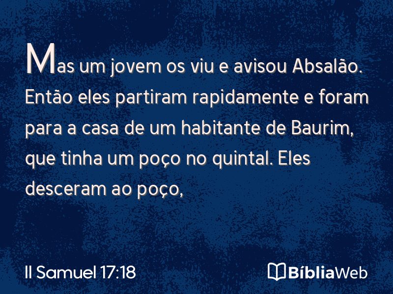 II Samuel 17:18 em imagem para compartilhar