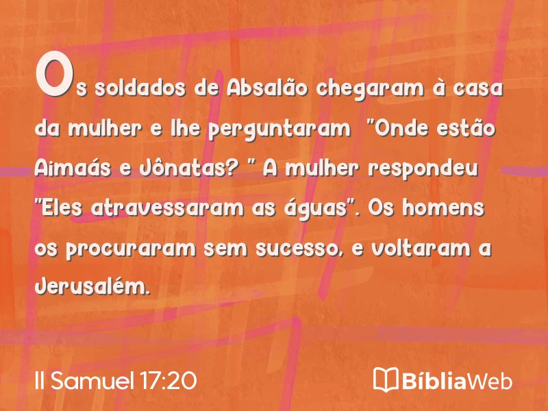 II Samuel 17:20 em imagem para compartilhar