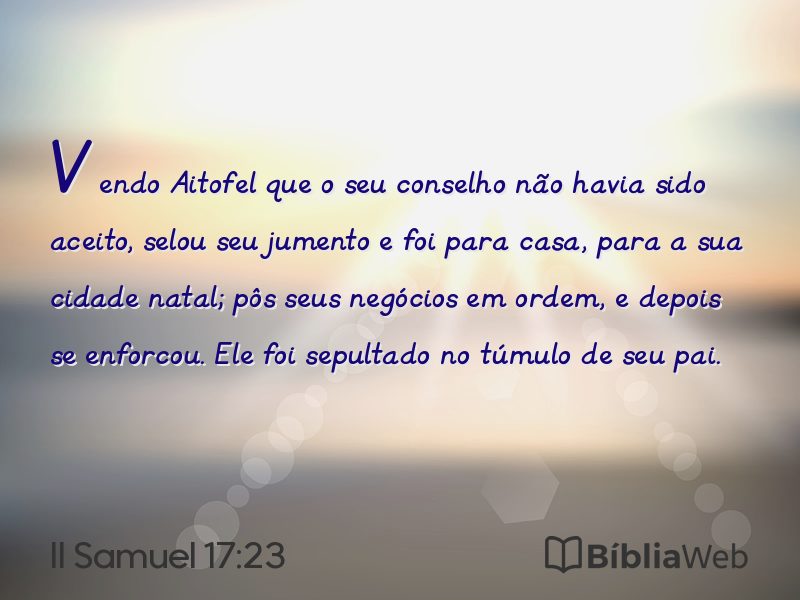 II Samuel 17:23 em imagem para compartilhar