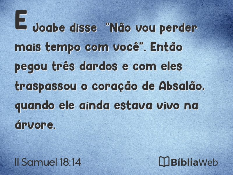 II Samuel 18:14 em imagem para compartilhar