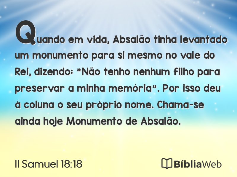 II Samuel 18:18 em imagem para compartilhar