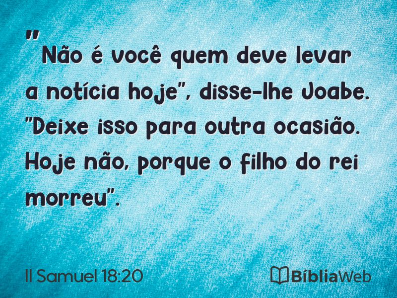 II Samuel 18:20 em imagem para compartilhar