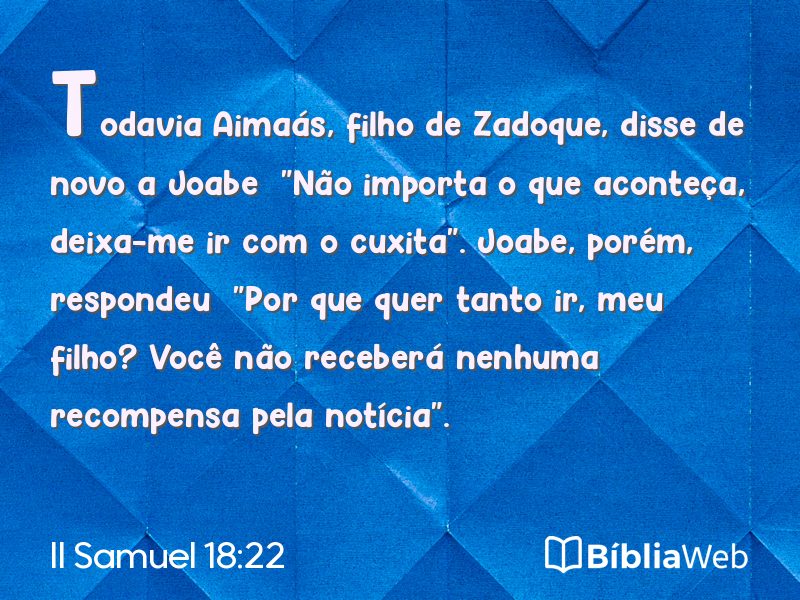 II Samuel 18:22 em imagem para compartilhar