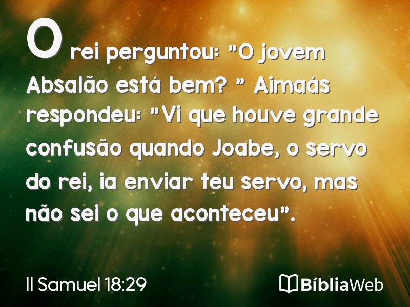 II Samuel 18:29 em imagem para compartilhar