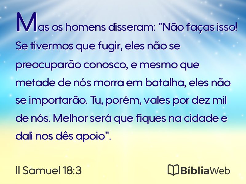II Samuel 18:3 em imagem para compartilhar
