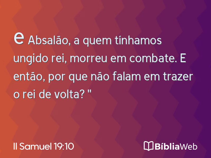 II Samuel 19:10 em imagem para compartilhar