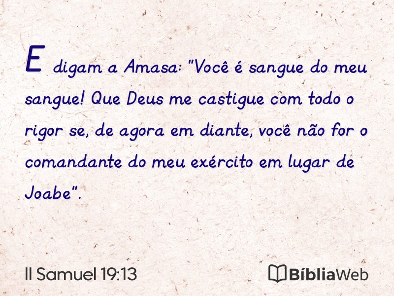 II Samuel 19:13 em imagem para compartilhar