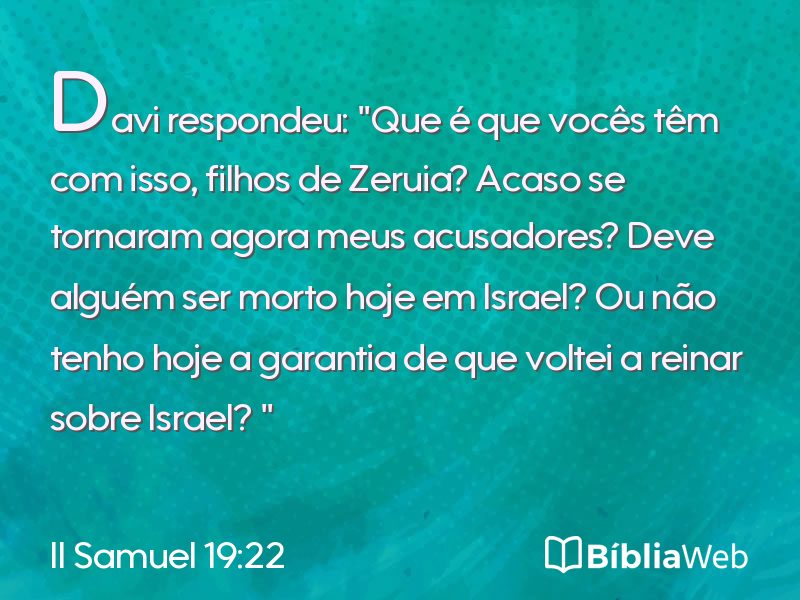 II Samuel 19:22 em imagem para compartilhar