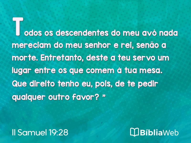 II Samuel 19:28 em imagem para compartilhar