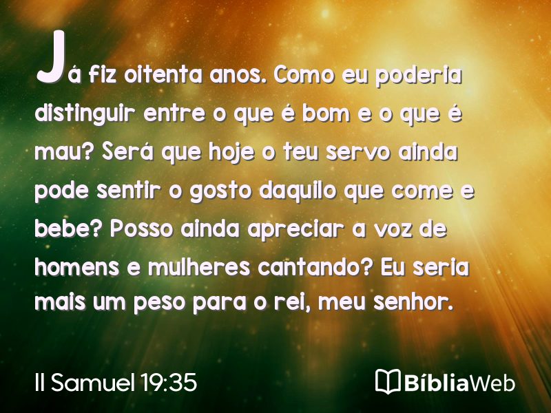 II Samuel 19:35 em imagem para compartilhar