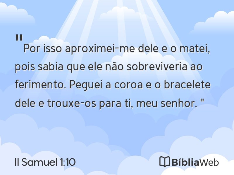 II Samuel 1:10 em imagem para compartilhar
