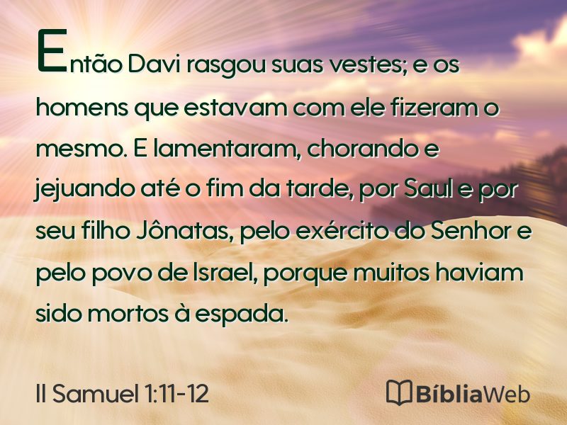 II Samuel 1:11-12 em imagem para compartilhar