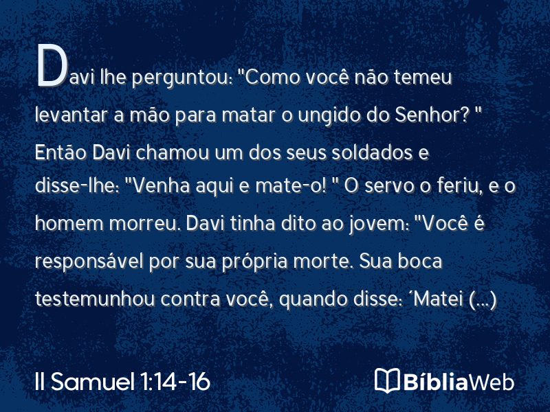 II Samuel 1:14-16 em imagem para compartilhar