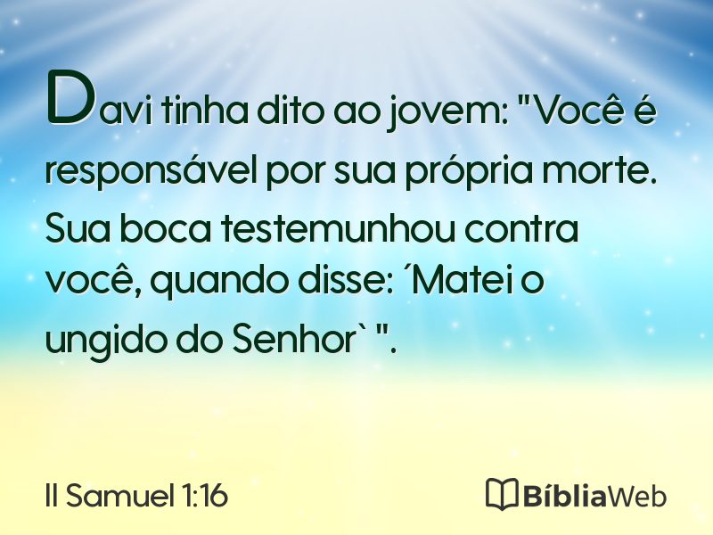 II Samuel 1:16 em imagem para compartilhar