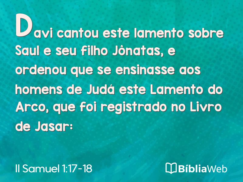 II Samuel 1:17-18 em imagem para compartilhar