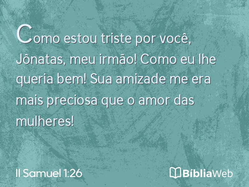 II Samuel 1:26 em imagem para compartilhar