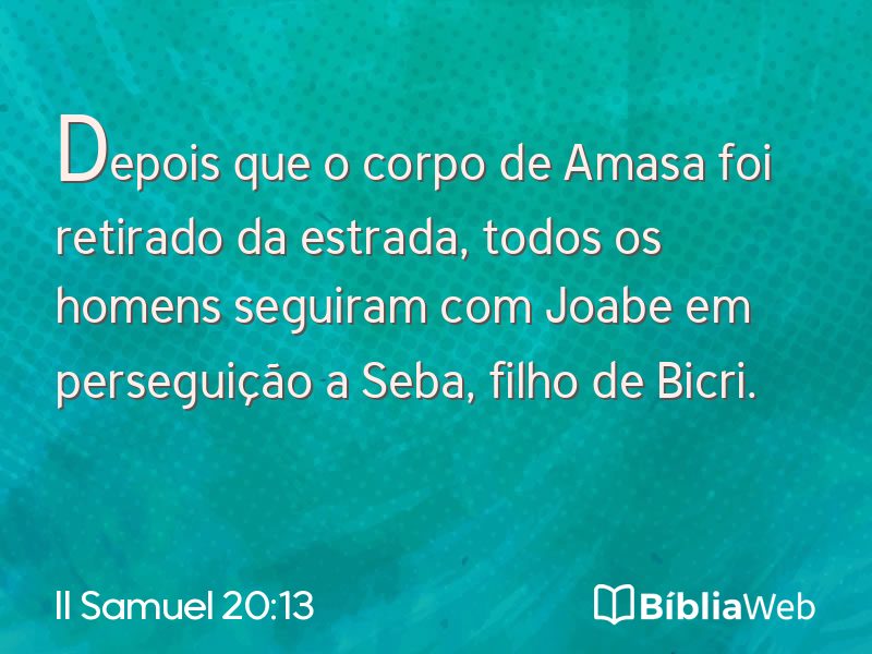 II Samuel 20:13 em imagem para compartilhar