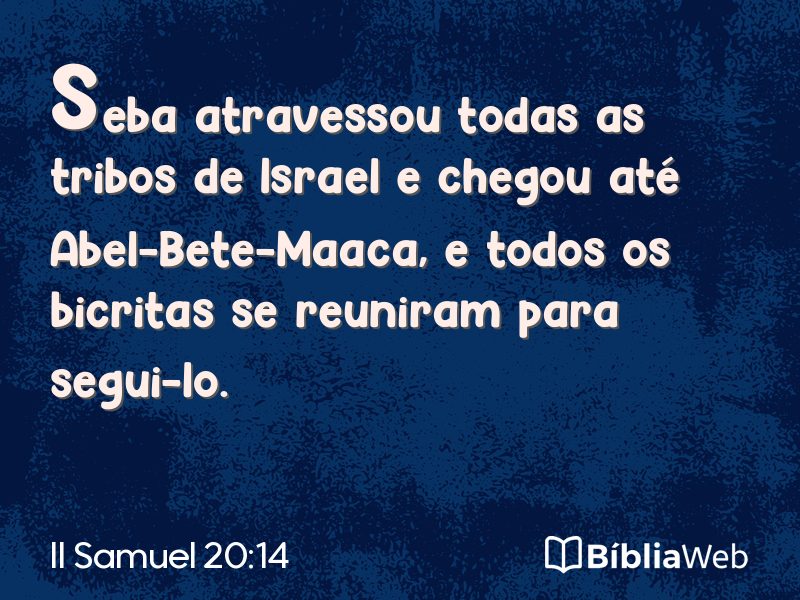 II Samuel 20:14 em imagem para compartilhar