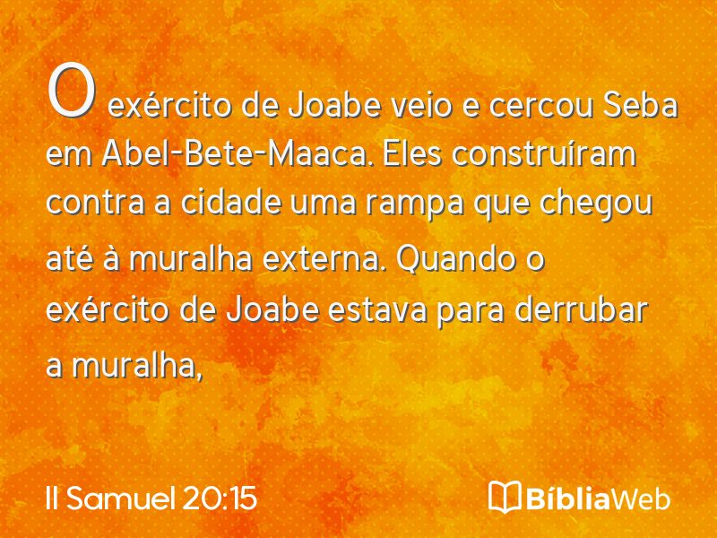 II Samuel 20:15 em imagem para compartilhar
