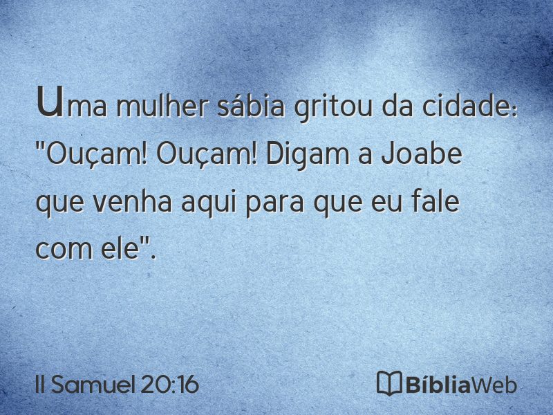 II Samuel 20:16 em imagem para compartilhar