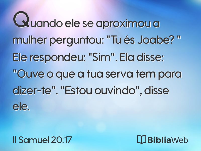 II Samuel 20:17 em imagem para compartilhar
