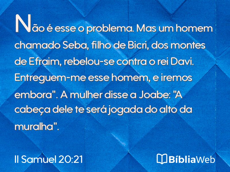 II Samuel 20:21 em imagem para compartilhar