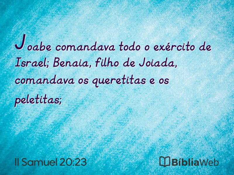 II Samuel 20:23 em imagem para compartilhar