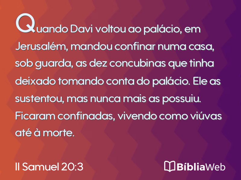 II Samuel 20:3 em imagem para compartilhar