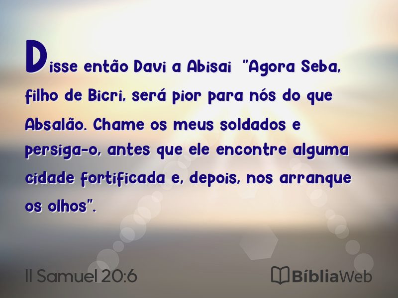 II Samuel 20:6 em imagem para compartilhar