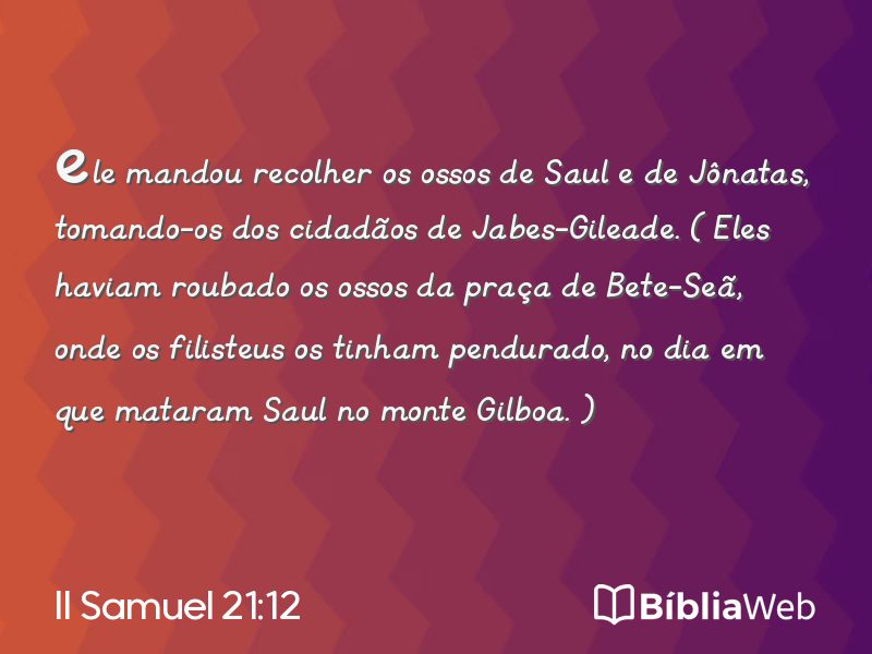 II Samuel 21:12 em imagem para compartilhar