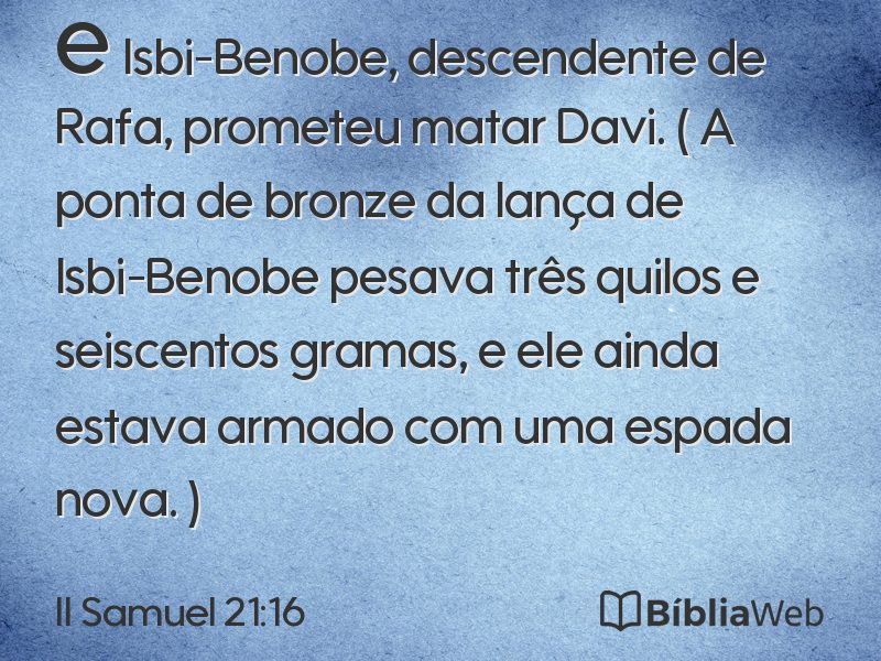 II Samuel 21:16 em imagem para compartilhar