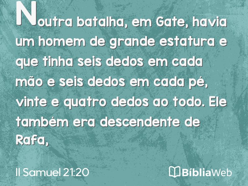 II Samuel 21:20 em imagem para compartilhar