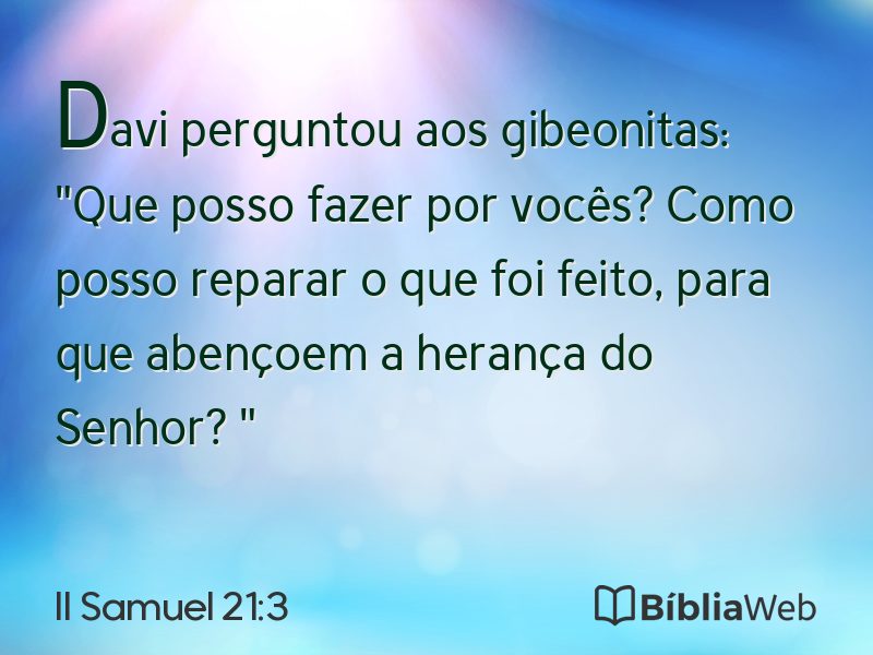 II Samuel 21:3 em imagem para compartilhar