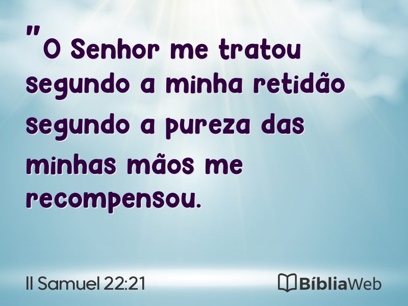 II Samuel 22:21 em imagem para compartilhar