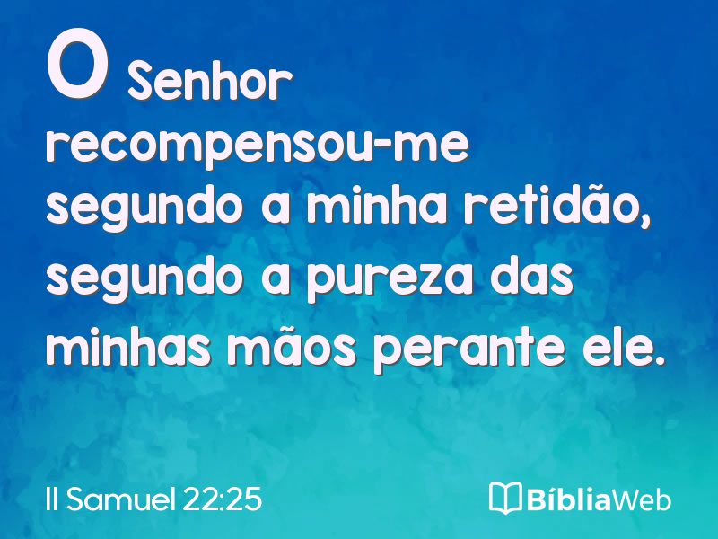 II Samuel 22:25 em imagem para compartilhar
