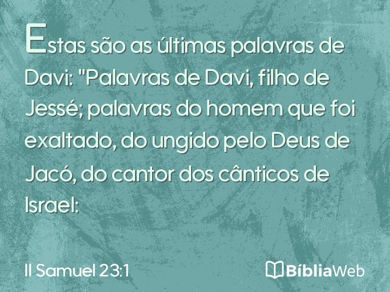 II Samuel 23:1 em imagem para compartilhar