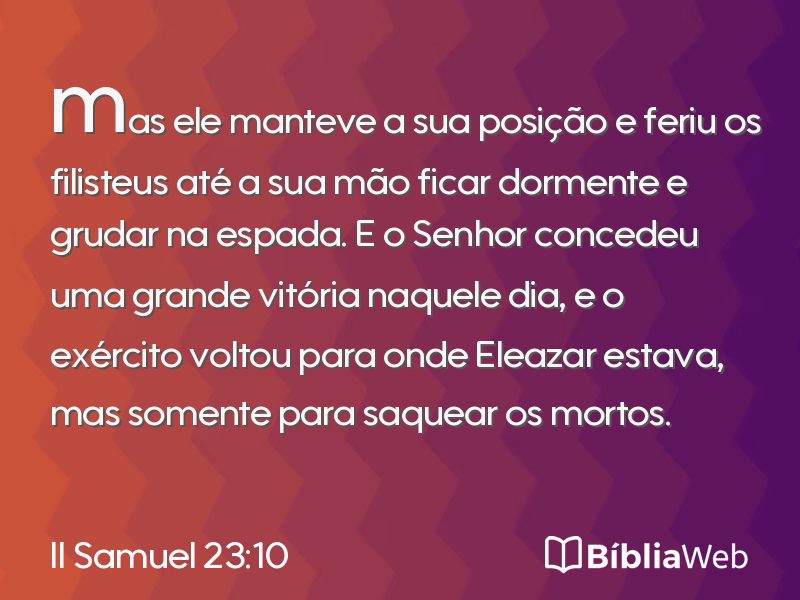 II Samuel 23:10 em imagem para compartilhar