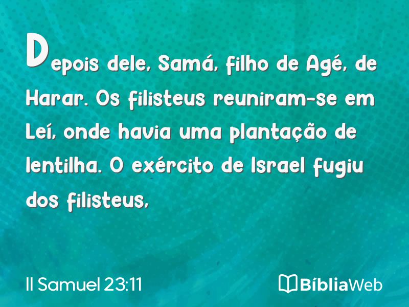 II Samuel 23:11 em imagem para compartilhar