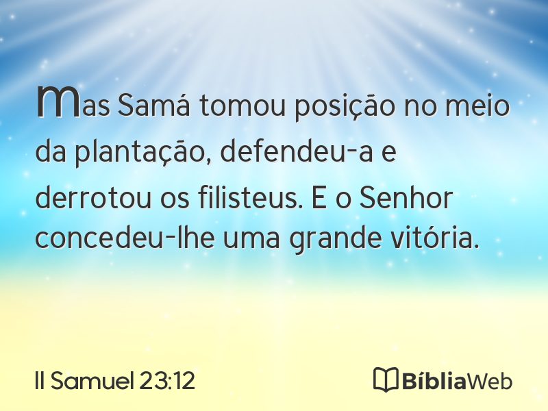 II Samuel 23:12 em imagem para compartilhar