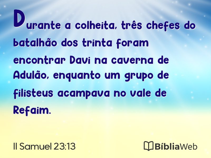 II Samuel 23:13 em imagem para compartilhar