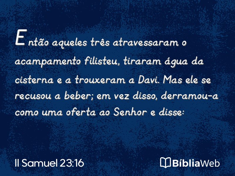 II Samuel 23:16 em imagem para compartilhar