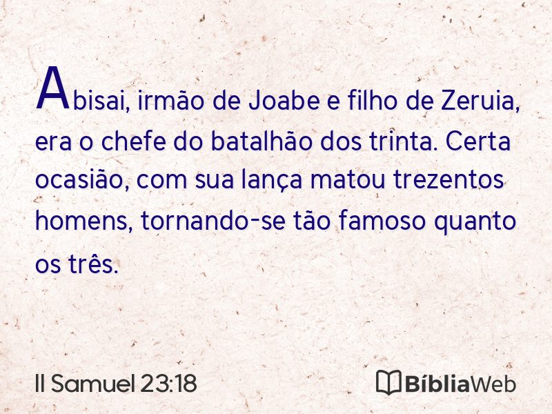 II Samuel 23:18 em imagem para compartilhar