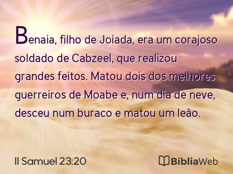 II Samuel 23:20 em imagem para compartilhar
