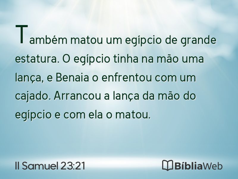 II Samuel 23:21 em imagem para compartilhar