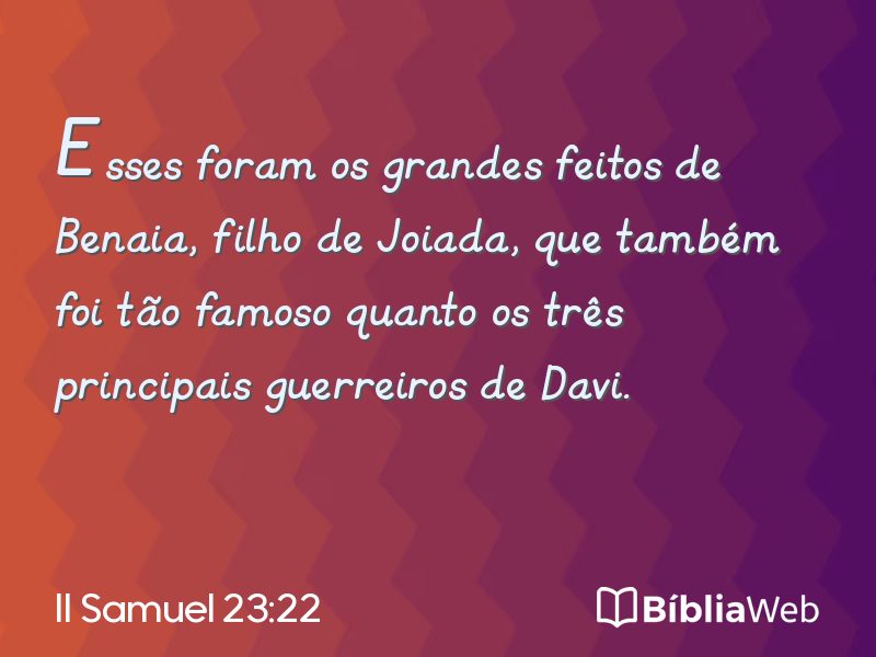 II Samuel 23:22 em imagem para compartilhar
