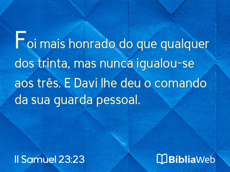 II Samuel 23:23 em imagem para compartilhar