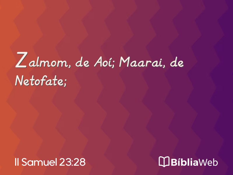 II Samuel 23:28 em imagem para compartilhar