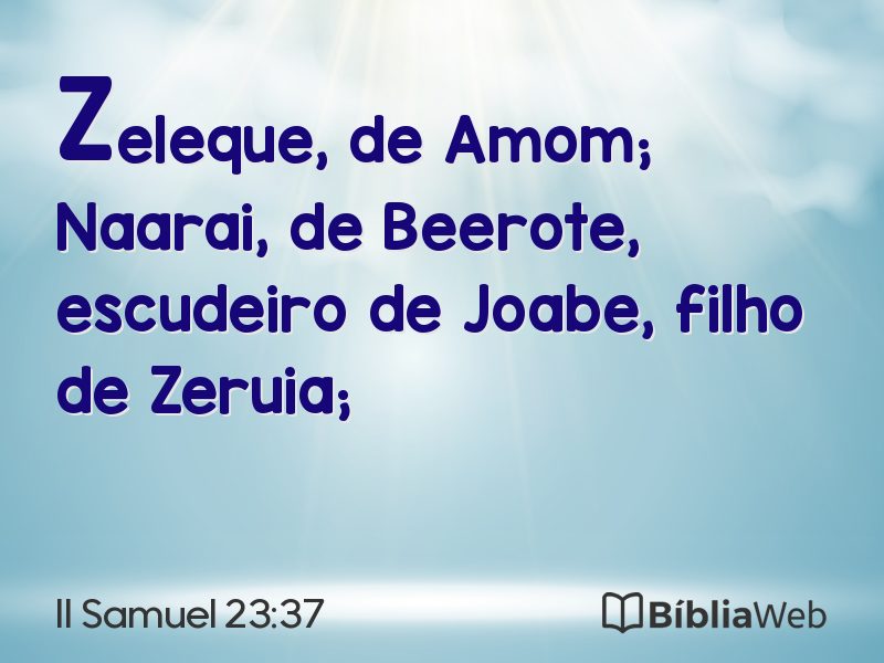 II Samuel 23:37 em imagem para compartilhar