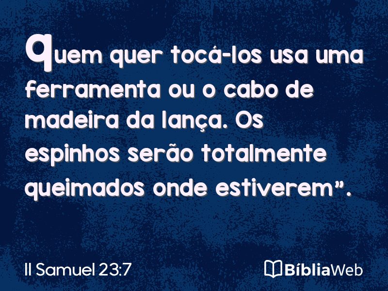 II Samuel 23:7 em imagem para compartilhar